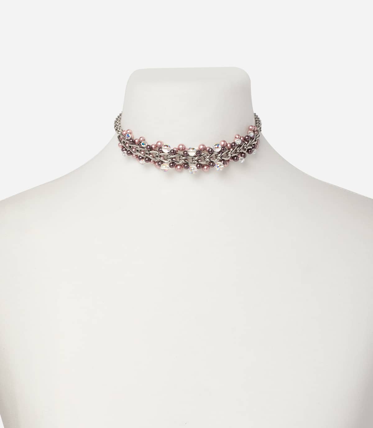 CORAL PEARLS CHOKER NECKLACE
