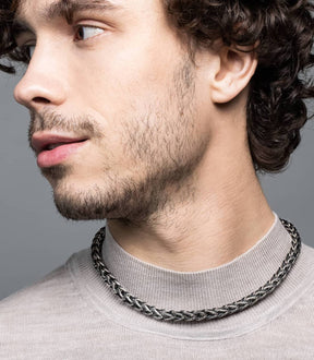 COLLIER CUIR TRESSE ODIN