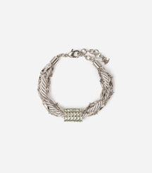 Bracelet chaines et strass argenté