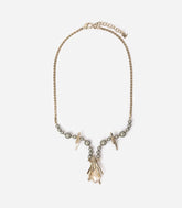 Collier perles et cristal de roche doré
