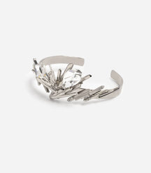 Bracelet jonc doré cristal de roche et barrette