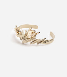 Bracelet jonc doré cristal de roche et barrette