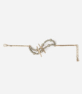 Bracelet en perles et motif barrettes doré