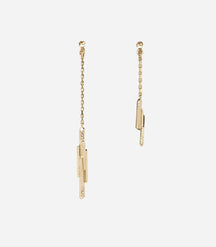 Boucles d'oreilles asymétriques dorées