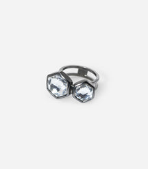 ALMA TWO RHINESTONES RING