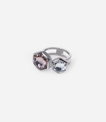 ALMA TWO RHINESTONES RING