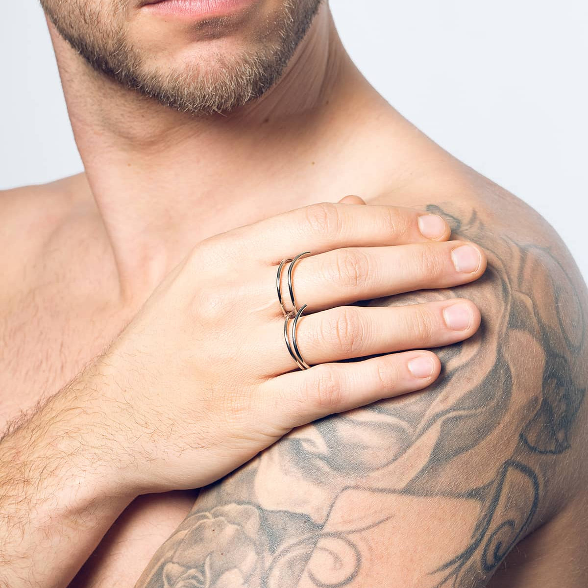 Bague double doigt homme cheap