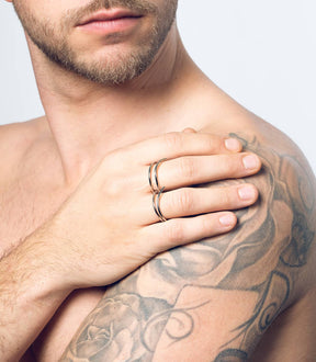 BAGUE DOUBLE AURORE HOMME