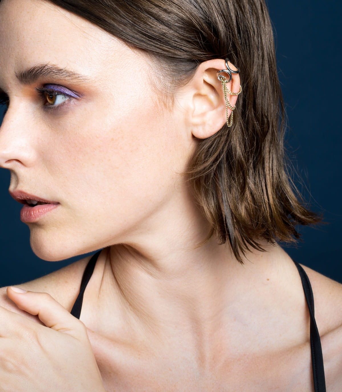 FULL MOON CHAIN EAR JEWEL