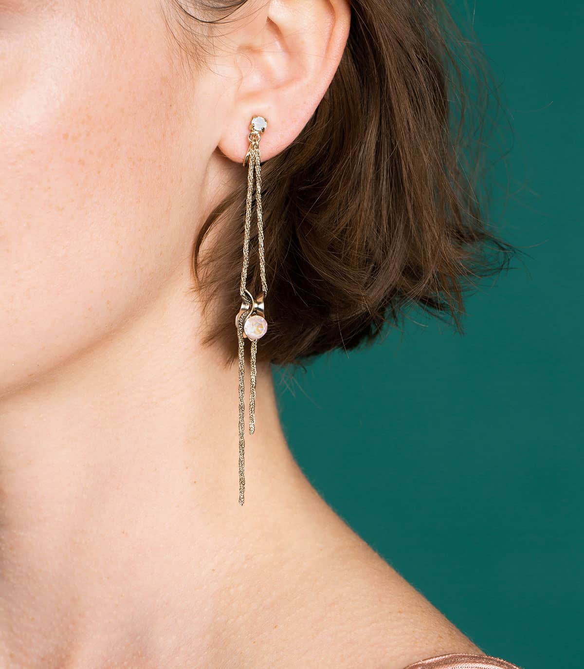 BOUCLES LONGUES NENUPHAR - Boucles d'oreilles - Delphine-Charlotte Parmentier