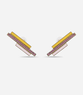 BOUCLES 3 BARRES ROSE
