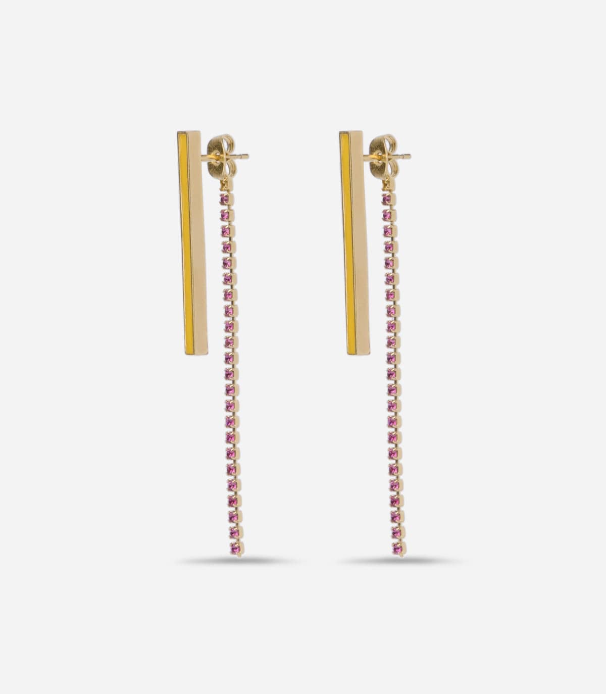 BOUCLES BAGUETTE ROSE - Boucles d'oreilles - Delphine-Charlotte Parmentier